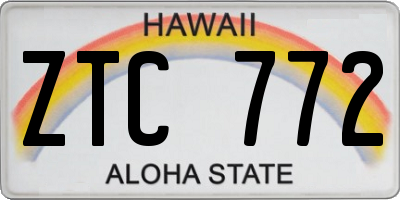 HI license plate ZTC772