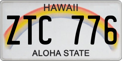 HI license plate ZTC776