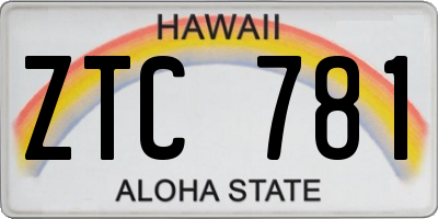 HI license plate ZTC781