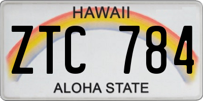 HI license plate ZTC784