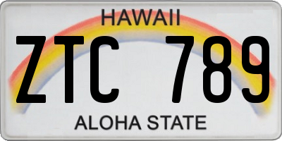 HI license plate ZTC789