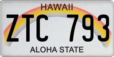 HI license plate ZTC793