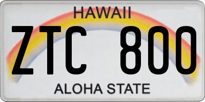 HI license plate ZTC800