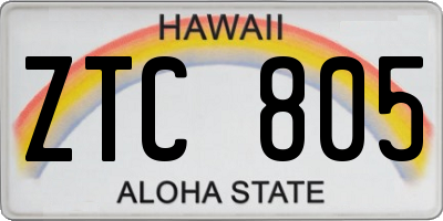 HI license plate ZTC805