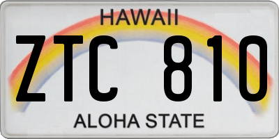 HI license plate ZTC810