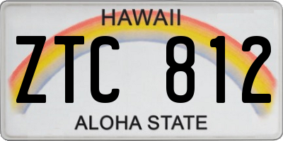 HI license plate ZTC812