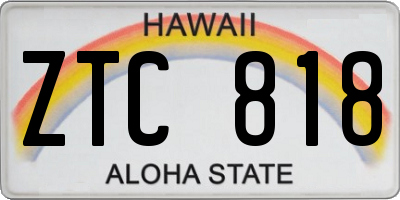 HI license plate ZTC818
