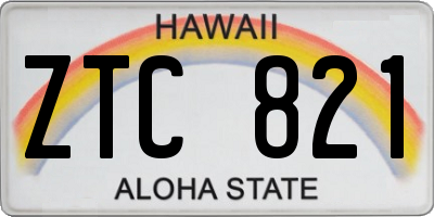 HI license plate ZTC821