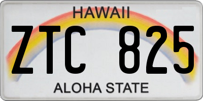 HI license plate ZTC825
