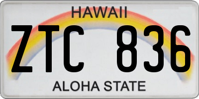 HI license plate ZTC836