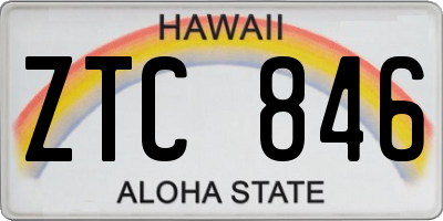 HI license plate ZTC846