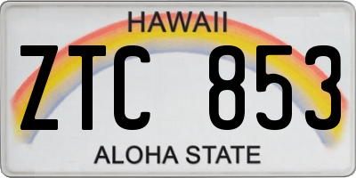 HI license plate ZTC853