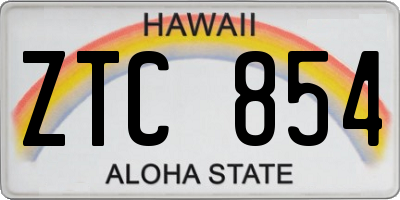 HI license plate ZTC854