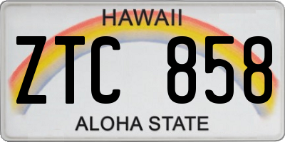 HI license plate ZTC858