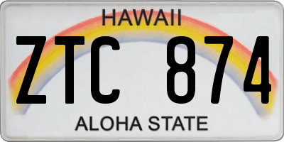 HI license plate ZTC874