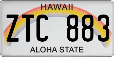 HI license plate ZTC883