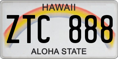 HI license plate ZTC888
