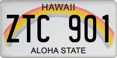 HI license plate ZTC901