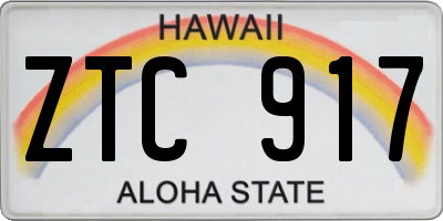 HI license plate ZTC917
