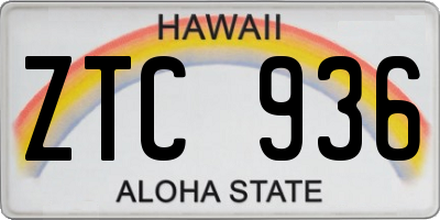 HI license plate ZTC936