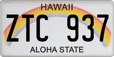HI license plate ZTC937