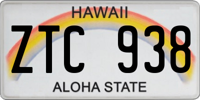 HI license plate ZTC938