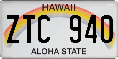 HI license plate ZTC940