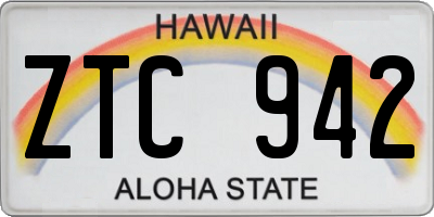 HI license plate ZTC942