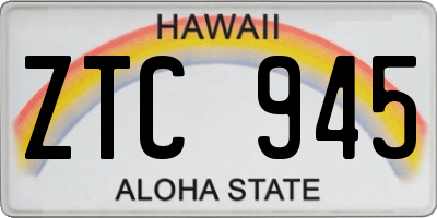 HI license plate ZTC945