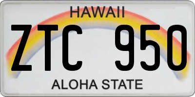 HI license plate ZTC950