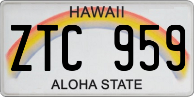 HI license plate ZTC959