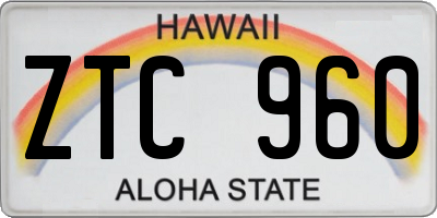 HI license plate ZTC960
