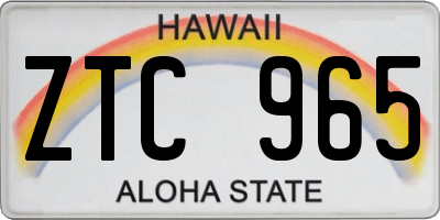 HI license plate ZTC965