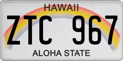 HI license plate ZTC967