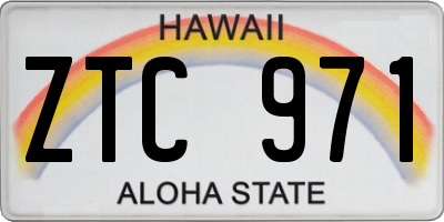 HI license plate ZTC971