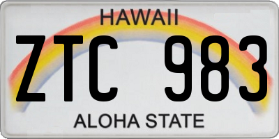 HI license plate ZTC983