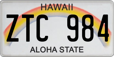 HI license plate ZTC984