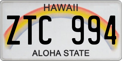 HI license plate ZTC994