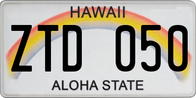 HI license plate ZTD050