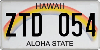 HI license plate ZTD054