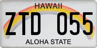 HI license plate ZTD055