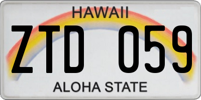 HI license plate ZTD059