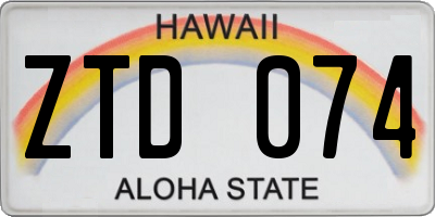 HI license plate ZTD074