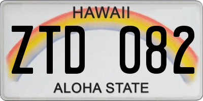 HI license plate ZTD082