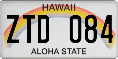 HI license plate ZTD084