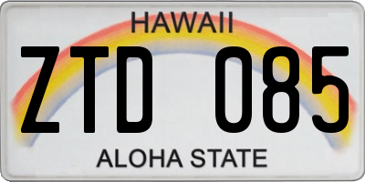 HI license plate ZTD085