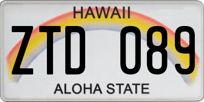HI license plate ZTD089