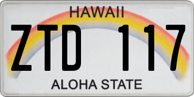 HI license plate ZTD117