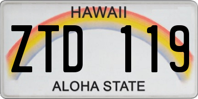 HI license plate ZTD119