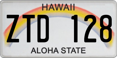 HI license plate ZTD128